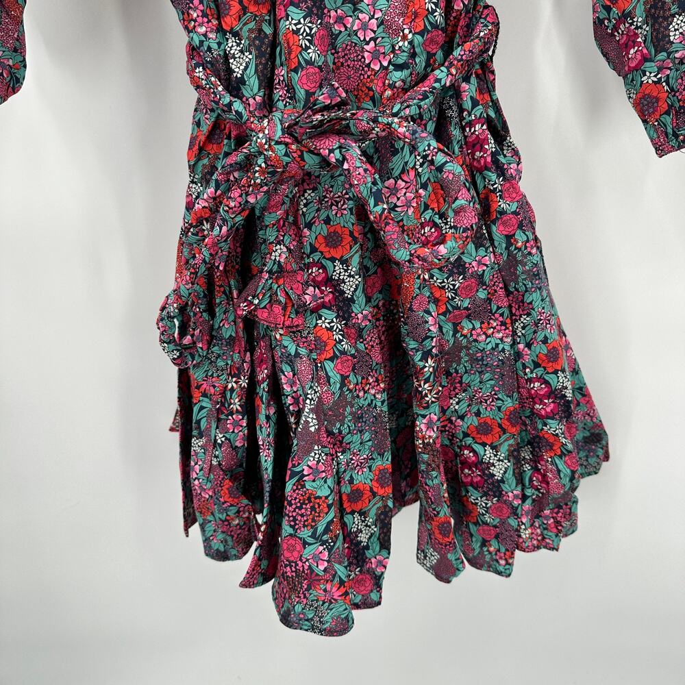 EVEREVE NWT Sutton Cotton Tie Waist Long Sleeve Floral Dress // M - Picture 12 of 16